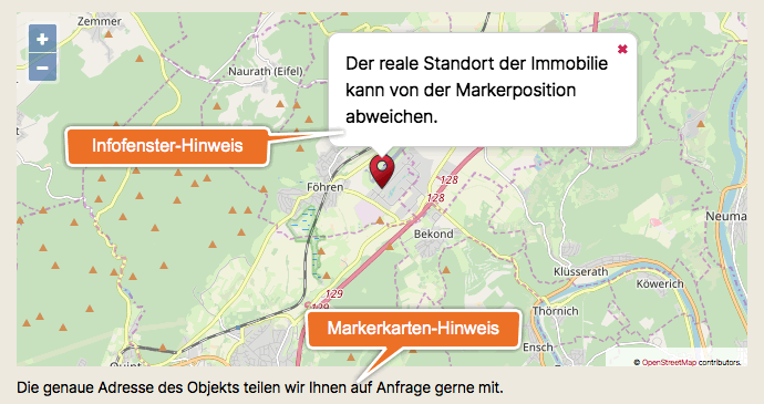 OpenStreetMap-basierte Standortkarte